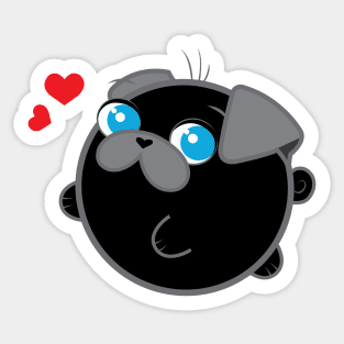 Poopy the Pug Puppy Sticker